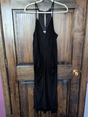 BCBGeneration Black V-Neck Dress with Tag Detail